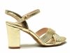 Sandałki 39 Filippo 6901 złote na obcasie 